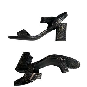 Vaneli Snakeskin Block Heel Ankle Strap Sandals Women’s size 8M